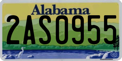 AL license plate 2AS0955