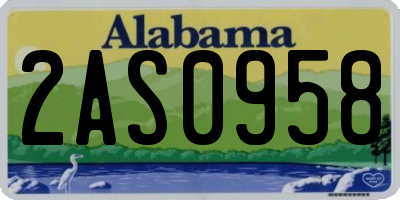 AL license plate 2AS0958