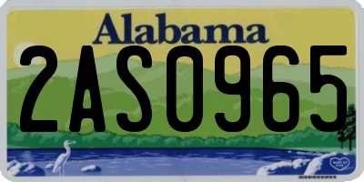 AL license plate 2AS0965