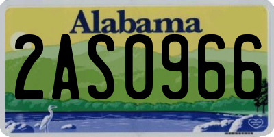 AL license plate 2AS0966