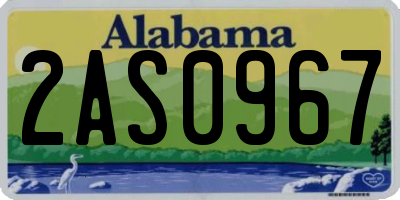 AL license plate 2AS0967