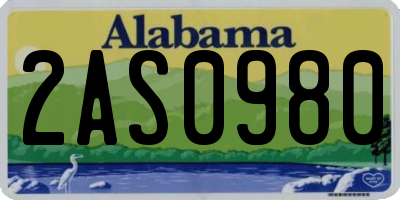AL license plate 2AS0980