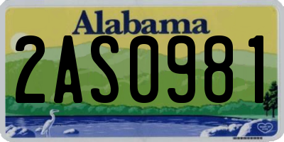 AL license plate 2AS0981
