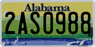 AL license plate 2AS0988