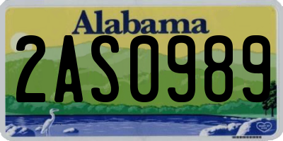 AL license plate 2AS0989