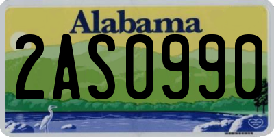 AL license plate 2AS0990