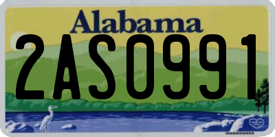 AL license plate 2AS0991