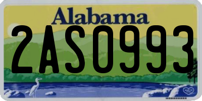 AL license plate 2AS0993