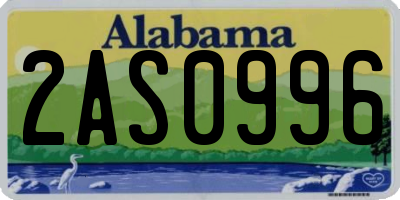 AL license plate 2AS0996