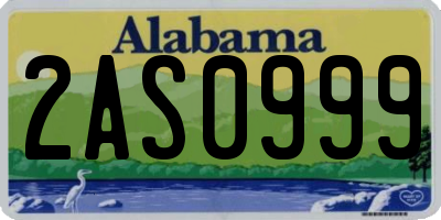 AL license plate 2AS0999
