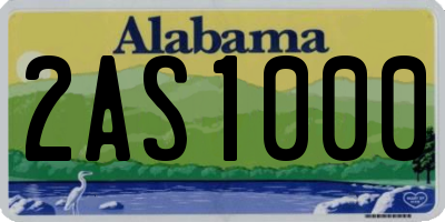 AL license plate 2AS1000