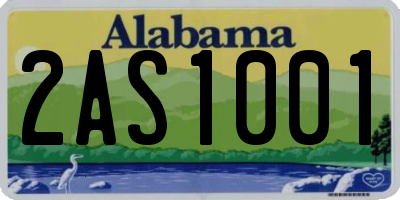 AL license plate 2AS1001