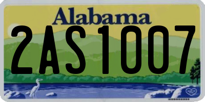 AL license plate 2AS1007