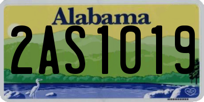AL license plate 2AS1019