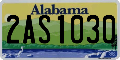AL license plate 2AS1030