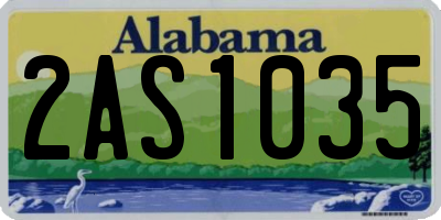 AL license plate 2AS1035