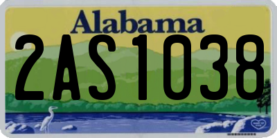 AL license plate 2AS1038