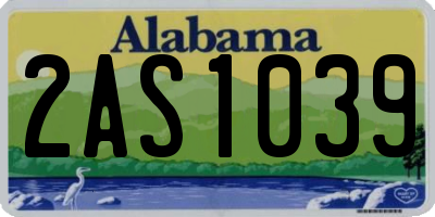 AL license plate 2AS1039