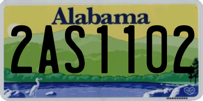 AL license plate 2AS1102