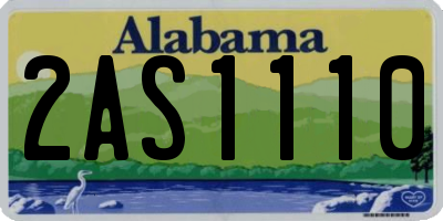 AL license plate 2AS1110