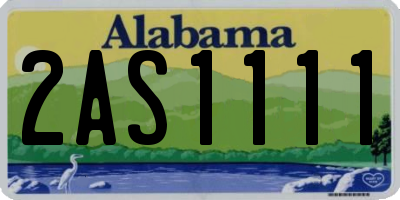AL license plate 2AS1111