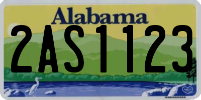AL license plate 2AS1123