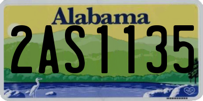 AL license plate 2AS1135