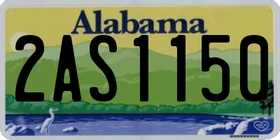 AL license plate 2AS1150