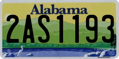 AL license plate 2AS1193