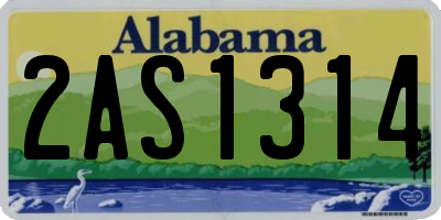 AL license plate 2AS1314