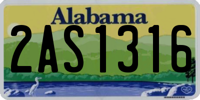 AL license plate 2AS1316