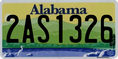 AL license plate 2AS1326