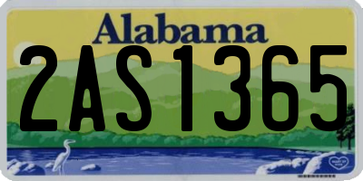 AL license plate 2AS1365