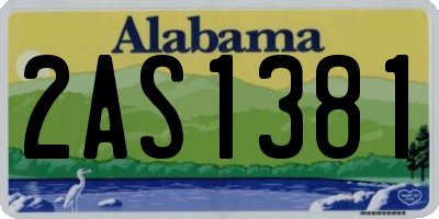 AL license plate 2AS1381