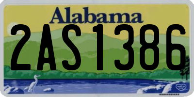 AL license plate 2AS1386