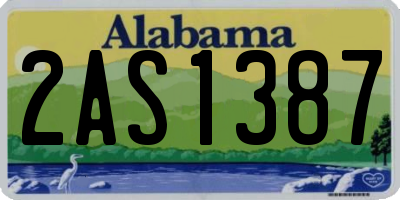 AL license plate 2AS1387