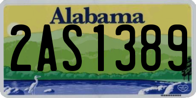 AL license plate 2AS1389