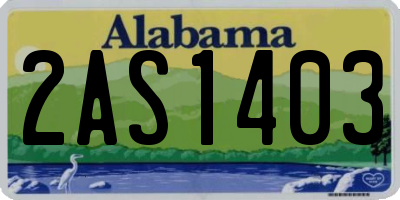AL license plate 2AS1403