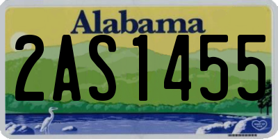 AL license plate 2AS1455