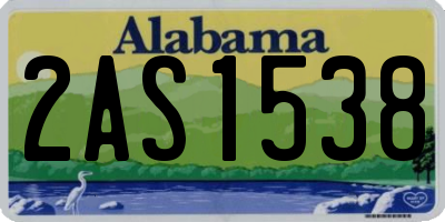 AL license plate 2AS1538
