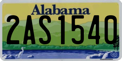 AL license plate 2AS1540
