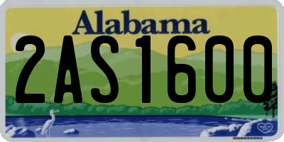 AL license plate 2AS1600
