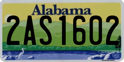 AL license plate 2AS1602