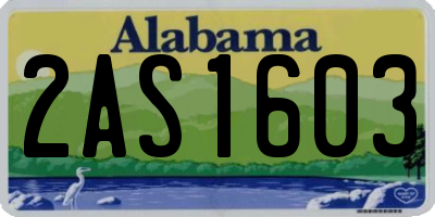 AL license plate 2AS1603