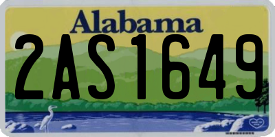 AL license plate 2AS1649