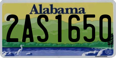 AL license plate 2AS1650