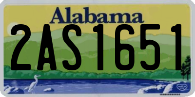 AL license plate 2AS1651
