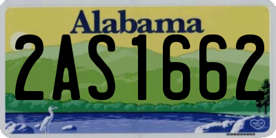 AL license plate 2AS1662