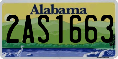 AL license plate 2AS1663