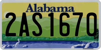 AL license plate 2AS1670